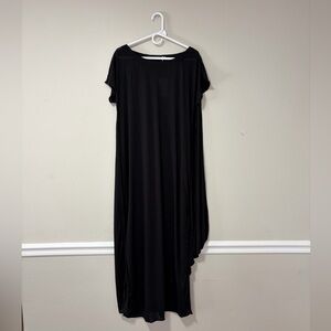 COS Women's Black Dress Maxi Size M Short Sleeve Round Neck NWT